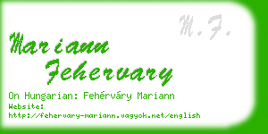 mariann fehervary business card